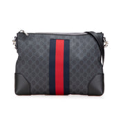 グッチ GGスプリーム シェリーライン 斜め掛け ショルダーバッグ 474139 ブラック PVC レザー レディース GUCCI 【中古】