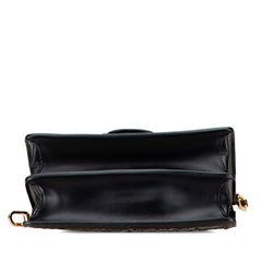 ルイ ヴィトン モノグラム ジャガード ドーフィーヌMM チェーン ショルダーバッグ M57211 ブラック ブルー キャンバス レザー レディース LOUIS VUITTON 【中古】