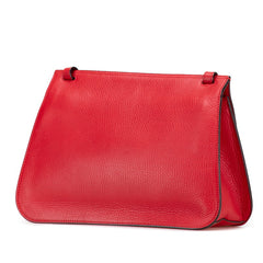 グッチ バンブー フリンジ タッセル 斜め掛け ショルダーバッグ 370826 レッド レザー レディース GUCCI 【中古】