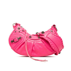 バレンシアガ ル カゴールXS 斜め掛け ショルダーバッグ 671309 ピンク レザー レディース BALENCIAGA 中古