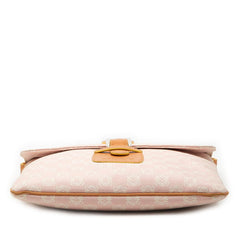 ロエベ アナグラム 斜め掛け ショルダーバッグ ピンク ブラウン レザー キャンバス レディース LOEWE 【中古】