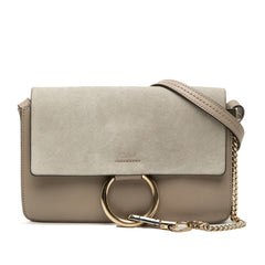クロエ フェイ Faye 斜め掛け ショルダーバッグ グレージュ レザー スウェード レディース Chloe 【中古】