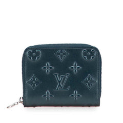 ルイ ヴィトン ムーノグラム ジッピー コインパース コインケース M81860 スティールブルー レザー レディース LOUIS VUITTON 【中古】