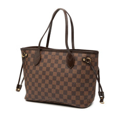 ルイ ヴィトン ダミエ ネヴァーフルPM ハンドバッグ トートバッグ N51109 ブラウン PVC レザー レディース LOUIS VUITTON 【中古】