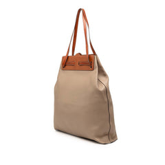 ロエベ アナグラム ラゾ トートバッグ ハンドバッグ ベージュ ブラウン レザー レディース LOEWE 【中古】