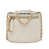 シャネル ココマーク スモール バニティバッグ チェーンショルダーバッグ AP2193 オフホワイト ブラック カーフスキン レディース CHANEL 【中古】