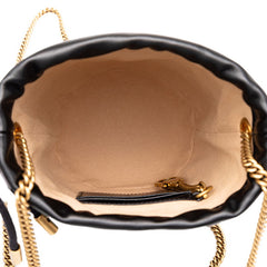 グッチ GGマーモント チェーン ショルダーバッグ バケット ポシェット 575163 ブラック レザー レディース GUCCI 中古