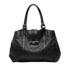 グッチ グッチシマ トートバッグ ハンドバッグ 233609 ブラック レザー レディース GUCCI 中古