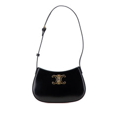 セリーヌ トリオンフ ミディアム ティリー ワンショルダーバッグ ハンドバッグ ブラック レザー レディース CELINE 【中古】