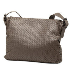 ボッテガヴェネタ イントレチャート ショルダーバッグ ブラウン レザー レディース BOTTEGAVENETA 【中古】