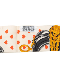 エルメス ツイリー ブリッド ドゥ ガラ ラブ Brides de Gala LOVE スカーフ アイボリー ブラック シルク レディース HERMES 【中古】