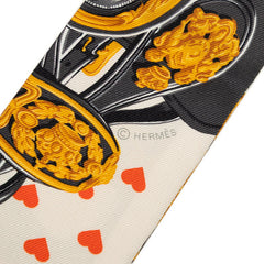 エルメス ツイリー ブリッド ドゥ ガラ ラブ Brides de Gala LOVE スカーフ アイボリー ブラック シルク レディース HERMES 【中古】