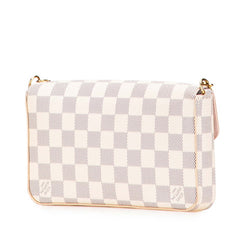 ルイ ヴィトン ダミエ アズール ポシェットフェリシー チェーン ショルダーバッグ N40491 ホワイト PVC レディース LOUIS VUITTON 【中古】