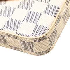 ルイ ヴィトン ダミエ アズール ポシェットフェリシー チェーン ショルダーバッグ N40491 ホワイト PVC レディース LOUIS VUITTON 【中古】