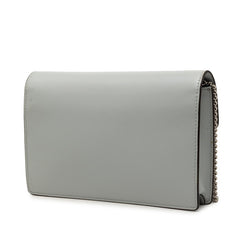 フェンディ エフ イズ チェーン ショルダーバッグ 8BS006 グレー レザー PVC レディース FENDI 【中古】