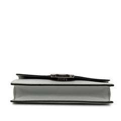 フェンディ エフ イズ チェーン ショルダーバッグ 8BS006 グレー レザー PVC レディース FENDI 【中古】