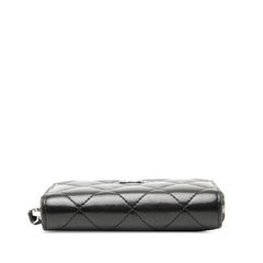 シャネル マトラッセ ココマーク カードケース 小銭入れ ブラック ラムスキン レディース CHANEL 【中古】