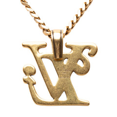 ルイ ヴィトン × NIGO コリエ スクエアード LV チェーン ペンダントネックレス ゴールド メッキ メンズ LOUIS VUITTON 【中古】