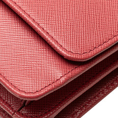 プラダ ショルダーバッグ ウォレットバッグ 1M1361 ピンク レザー レディース PRADA 【中古】