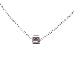 グッチ シルバー K18WG ホワイトゴールド アメジスト キューブ ロゴ ペンダント ネックレス レディース GUCCI 中古