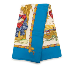 エルメス カレ90 1789 LIBERTE EGALITE FRATERNITE REPUBLIQUE FRANCAISE フランス革命 スカーフ 大判 ブルー マルチカラー シルク レディース HERMES 【中古】