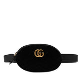 グッチ GGマーモント キルティング ボディバッグ ウエストバッグ 476434 ブラック ベロア レディース GUCCI 【中古】