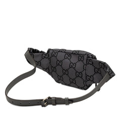 グッチ GGナイロン ウエストバッグ ボディバッグ 767934 グレー ナイロン レザー レディース GUCCI 【中古】