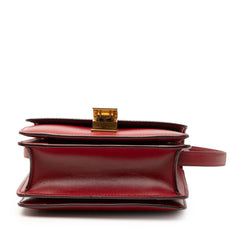 セリーヌ クラシックボックス ショルダーバッグ レッド ゴールド レザー レディース CELINE 【中古】