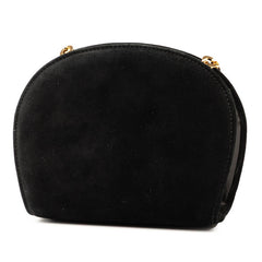 サルヴァトーレフェラガモ ガンチーニ チェーン ミニショルダーバッグ AQ-216150 ブラック ヌバック レディース Salvatore Ferragamo 【中古】