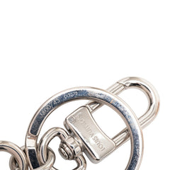 ルイ ヴィトン キーホルダー LV パドロック キーホルダー キーリング チャーム M00745 シルバー ブラック メタル レザー メンズ LOUIS VUITTON 【中古】