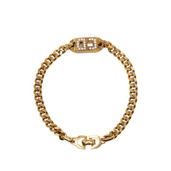 ディオール CDロゴ ブレスレット ゴールド メッキ ラインストーン レディース Dior 中古