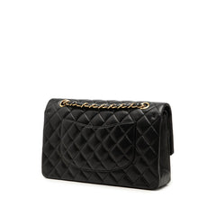 シャネル ココマーク ダブルフラップ マトラッセ25 チェーン ショルダーバッグ ブラック ラムスキン レディース CHANEL 中古