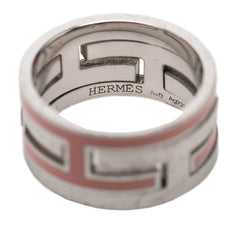 エルメス ムーブアッシュ リング 指輪 #52 シルバー ピンク SV925 シルバー レディース HERMES 【中古】