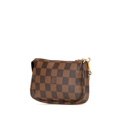 ルイ ヴィトン ダミエ ミニポシェット アクセソワール T&B ポーチ N58011 ブラウン PVC レザー レディース LOUIS VUITTON 【中古】