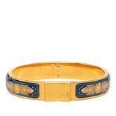 エルメス エマイユPM 七宝焼き ブレスレット ゴールド ブルー メッキ レディース HERMES 【中古】