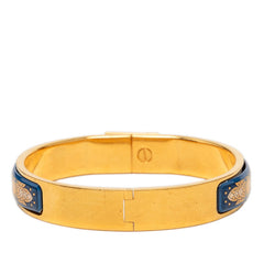 エルメス エマイユPM 七宝焼き ブレスレット ゴールド ブルー メッキ レディース HERMES 【中古】