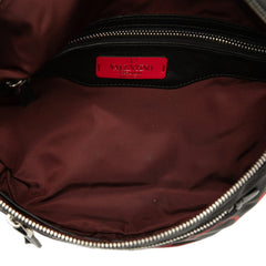 ヴァレンチノ ボディバッグ ウエストバッグ ブラック レッド ナイロン レザー レディース Valentino 【中古】