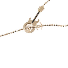シャネル ギターモチーフ ココマーク ネックレス ゴールド アイボリー メッキ レディース CHANEL 【中古】