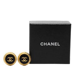 シャネル ココマーク ヴィンテージ チェーン モチーフ イヤリング 95P ゴールド ブラック メッキ レディース CHANEL 【中古】