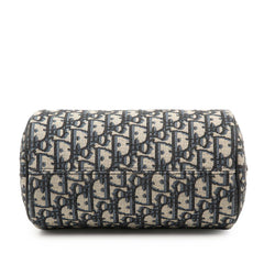 ディオール オブリーク ローラー ショルダーバッグ ネイビー ベージュ キャンバス レザー レディース Dior 【中古】