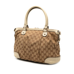 グッチ GGキャンバス スーキー ハンドバッグ ショルダーバッグ 2WAY 247902 ベージュ アイボリー キャンバス レザー レディース GUCCI 【中古】