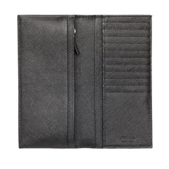 プラダ 三角ロゴプレート 長財布 ブラック サファイアレザー レディース PRADA 【中古】