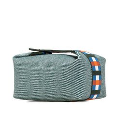 エルメス ブリッドアブラック オ カレ PM ハンドバッグ ポーチ ヴェールフォレ グリーン系 トワルアッシュ レディース HERMES 【中古】