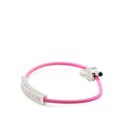 ルイ ヴィトン ブラスレ LVスペース ブレスレット M00282 シルバー ピンク メタル キャンバス レディース LOUIS VUITTON 【中古】