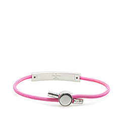 ルイ ヴィトン ブラスレ LVスペース ブレスレット M00282 シルバー ピンク メタル キャンバス レディース LOUIS VUITTON 【中古】