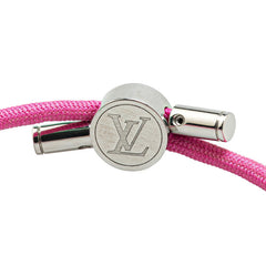 ルイ ヴィトン ブラスレ LVスペース ブレスレット M00282 シルバー ピンク メタル キャンバス レディース LOUIS VUITTON 【中古】