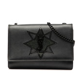 サンローラン YSLロゴ 斜め掛け チェーン ショルダーバッグ ブラック レザー レディース SAINT LAURENT 【中古】
