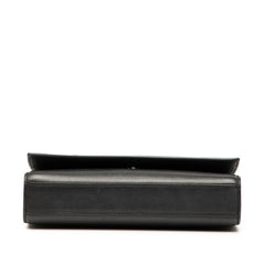 サンローラン YSLロゴ 斜め掛け チェーン ショルダーバッグ ブラック レザー レディース SAINT LAURENT 【中古】