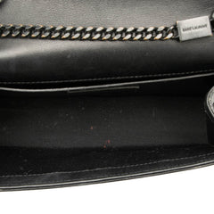 サンローラン YSLロゴ 斜め掛け チェーン ショルダーバッグ ブラック レザー レディース SAINT LAURENT 【中古】