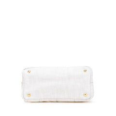 プラダ カナパ ミニ 三角ロゴプレート ハンドバッグ ショルダーバッグ 2WAY グレー キャンバス レディース PRADA 【中古】
